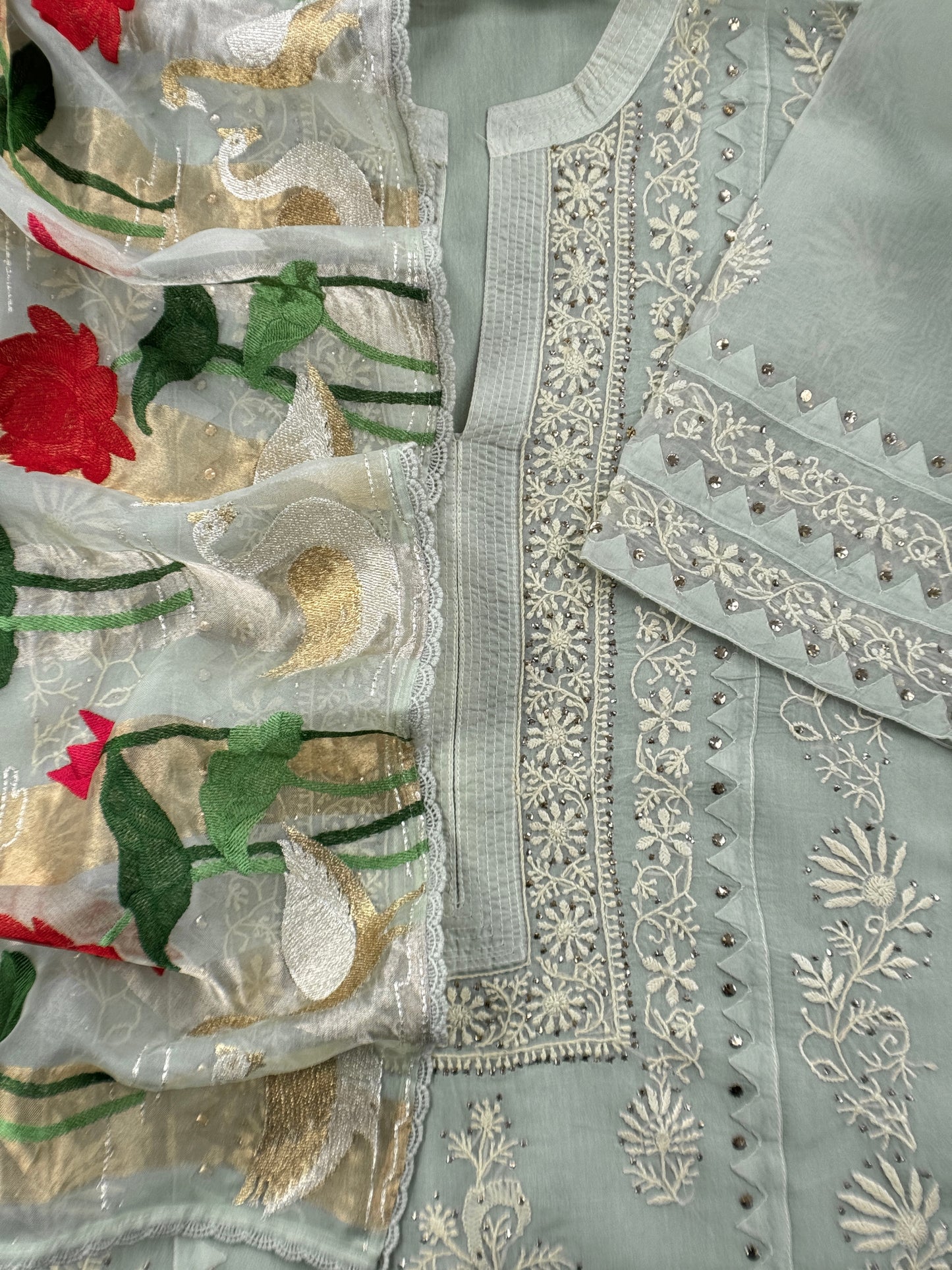 Shop designer organza suit for party and wedding celebration

