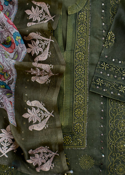 Organza Silk Suit For Bridal Trousseau

