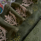 Naaz green Pure Organza hand embroidered Lakhnavi kurta and Kora silk dupatta with resham embroidery