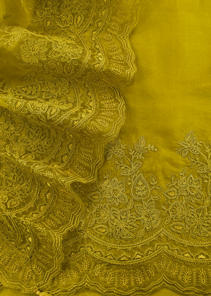 Luxury kora silk suit with french thread embroidery

