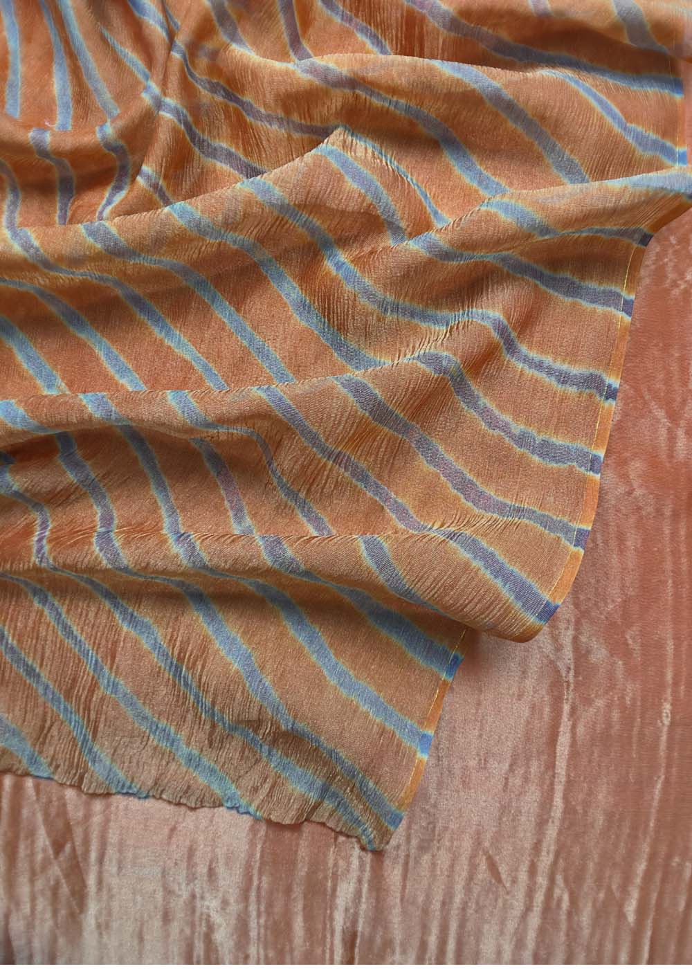 Orange Pure Crush Tissue Bandhej Dupatta