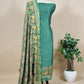 Mehndi Green Maheshwari Unstitched Suit With Kantha Work