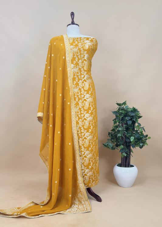 Banarasi Khaddi Georgette Suit for bridal trousseau

