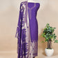 Purple Premium Kani Silk Suit With Kani Zari Weaving