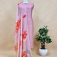 Pink Mulmul Embroidery Suit With Brushprint Dupatta