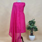 Magenta Chikankari Mul Cotton Suit With Dupatta