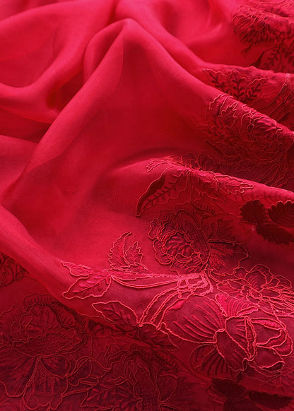 Luxury kora silk suit with french thread embroidery

