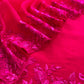 Pink Handloom Kora Silk Suit With Parsi Thread Embroidery