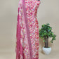 Pink Handloom Linen Silk Suit With Digital Print