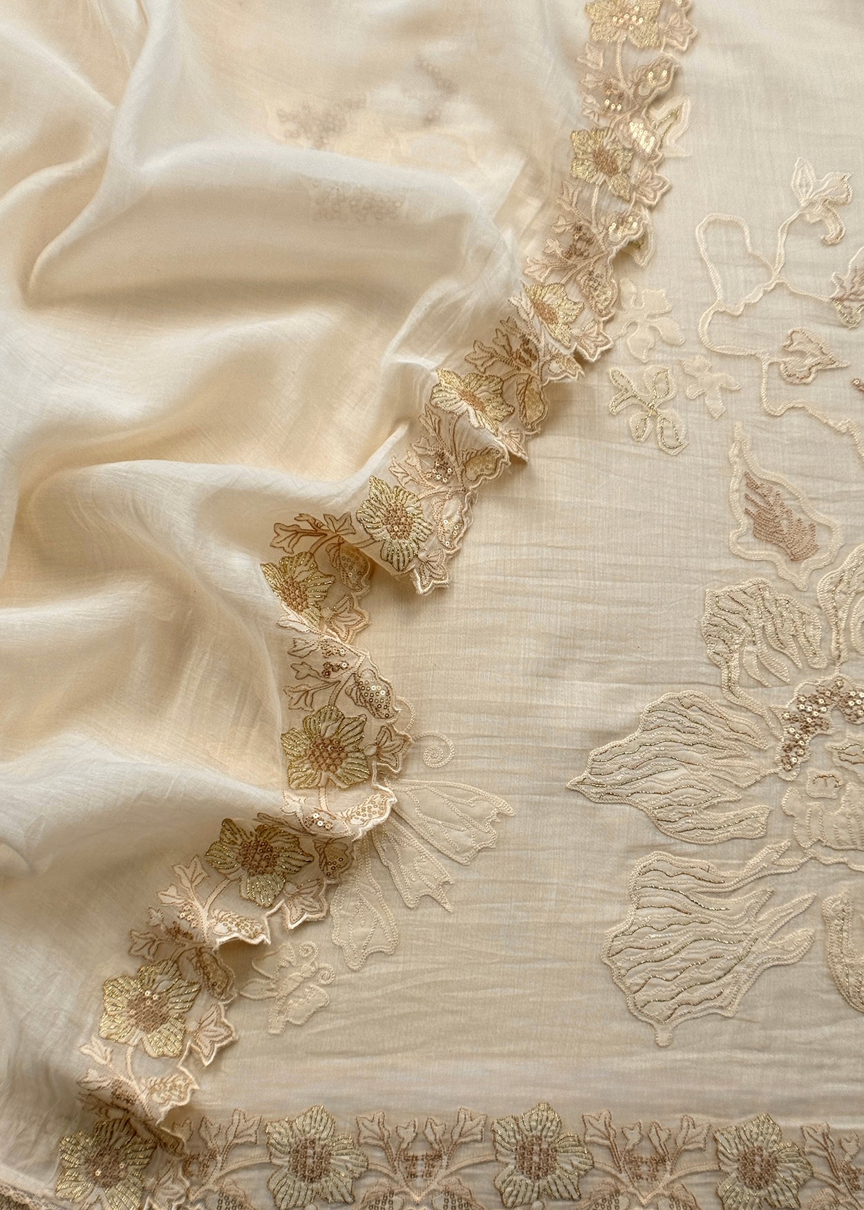 mulmul unstitched suit with dupatta

