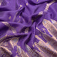 Purple Premium Kani Silk Suit With Kani Zari Weaving