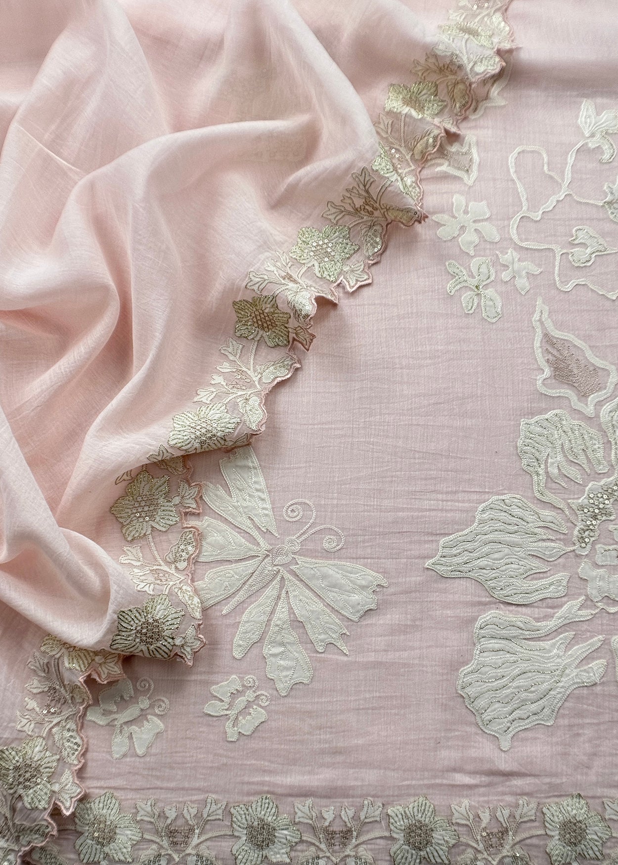 mulmul unstitched suit with dupatta

