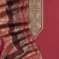 Reddish Maroon  Handwoven Kani Silk Unstitched Suit