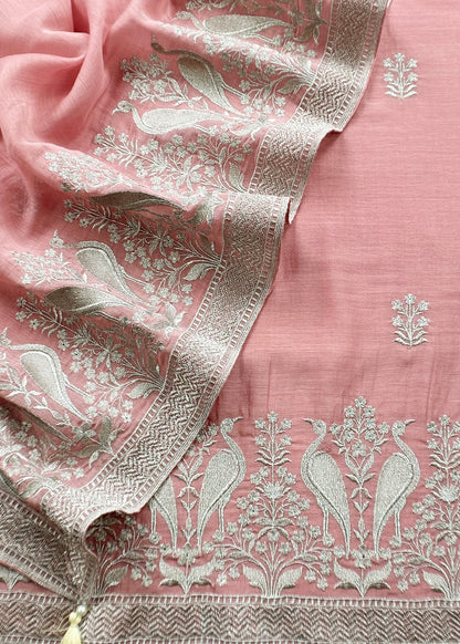Premium quality mulmul unstitched suit with dupatta