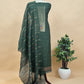 Green Jamdani Woven Unstitched Suit With Paithani Work