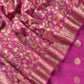 Pink Banarasi Suit With Kalamkari Dupatta