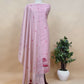 Pink Linen Chanderi Suit Fabric With Flamingo Jamdani Weaving