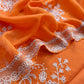 Mulmul suit set with floral appliqué work

