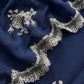 Mulmul suit set with floral appliqué work

