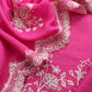 Mulmul suit set with floral appliqué work

