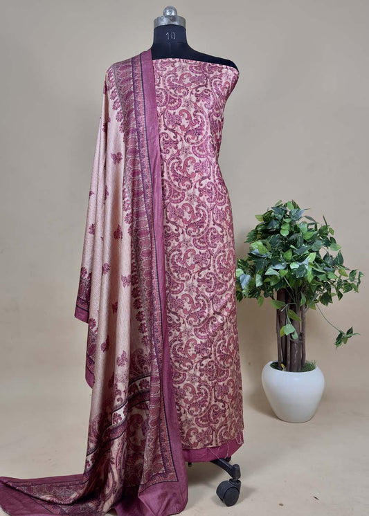 Pink Pashmina Digital Print Suit Set