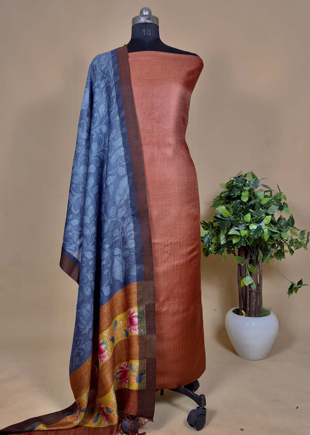 Pure Pashmina Suit With Kalamkari Dupatta