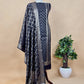 Black Banarasi Chanderi Silk Suit In Zari Work