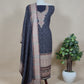 Black Pashmina Unstitched Suit With Kani Weaving