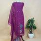 Black Linen Chanderi Unstitched Suit With Pichwai Jamdani Weaving
