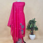 Black Linen Chanderi Unstitched Suit With Pichwai Jamdani Weaving