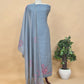 Blue Linen Chanderi Suit Fabric With Traditional Jamdani Weaving