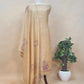 Yellow Linen Chanderi Suit Fabric With Traditional Jamdani Weaving