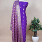 Purple Banarasi Suit With Kalamkari Dupatta