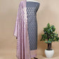 Contrast Dark Green and Pink Banarasi Silk Unstitched Dupatta Suit