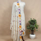 Off-White Embroidered Cotton Suit And Organza Dupatta With Patchwork