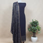 Classy Midnight Blue Sequin Pure Georgette Unstitched Suit