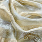 Beige yellow Handloom Brocade Tissue Silk Suit With Dabka, Dori, Zardosi Handwork