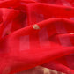 Red Gold Zari Woven Handloom Silk Suit Fabric