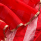 Red Gold Zari Woven Handloom Silk Suit Fabric