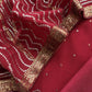Classy Red Sequin Pure Georgette Unstitched Suit