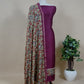 Wine Handloom Maheshwari Silk Unstitched Suit With Kalamkari Dupatta