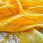Marigold Yellow Handloom Silk Kurta And Kora Silk Dupatta With Meenakari Weaving
