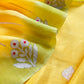 Marigold Yellow Handloom Silk Kurta And Kora Silk Dupatta With Meenakari Weaving