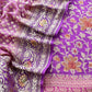 Luxe Lavender Handbrush Paint Handloom Khadi Georgette Unstitched Suit