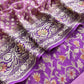 Luxe Lavender Handbrush Paint Handloom Khadi Georgette Unstitched Suit