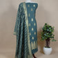 Green Handloom Banarasi Silk Suit With Zari Weaving