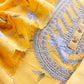 Mango Yellow Pure Silk Suit with Floral Embroidery and Handwork