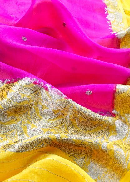 Pure raw silk suit with kadwa weaving

