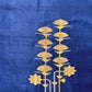 Midnight Blue Handloom Silk Unstitched Suit Fabric With Kadwa Weaving