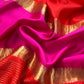 30Kalasheel Luxe Deep Pink Chiniya Silk With Gold Ikkat Weave